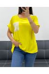 LACE POCKET TOP PE2433 YELLOW