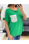 TOP CON BOLSILLO DE ENCAJE PE2433 VERDE