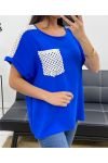 LACE POCKET TOP PE2433 ROYAL BLUE