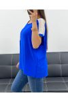 LACE POCKET TOP PE2433 ROYAL BLUE