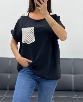TOP DENTELLE POCHE PE2433 NOIR