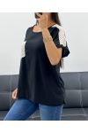 LACE POCKET TOP PE2433 BLACK