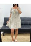 "BOHEMIAN COLLECTION" PAILLETTEN-SPITZENKLEID PE2369 BEIGE