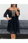 "BOHEMIAN COLLECTION" SCHWARZES PAILLETTEN-SPITZENKLEID PE2369