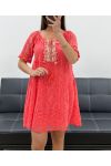 "BOHEMIAN COLLECTION" SEQUIN LACE DRESS PE2369 CORAL