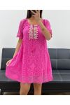 "BOHEMIAN COLLECTION" SEQUIN LACE DRESS SS2369 FUSHIA