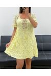 "BOHEMIAN COLLECTION" CEKINOWA KORONKOWA SUKIENKA PE2369 ŻÓŁTA