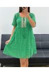 "BOHEMIAN COLLECTION" GRÜNES PAILLETTEN-SPITZENKLEID PE2369