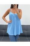 PLAIN FLARED TOP PE2406 SKY BLUE