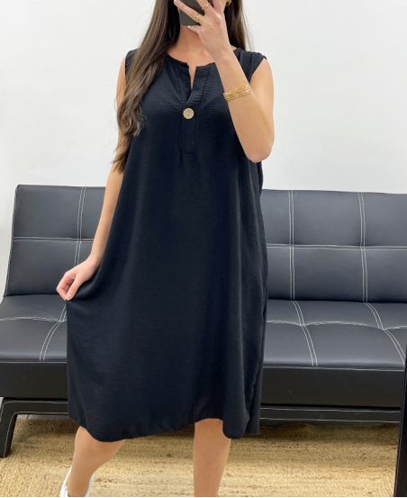 ROBE FLUIDE AMPLE PE1086 NOIR