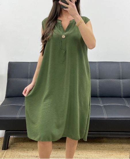 LOOSE FLOWING DRESS SS1086 KHAKI