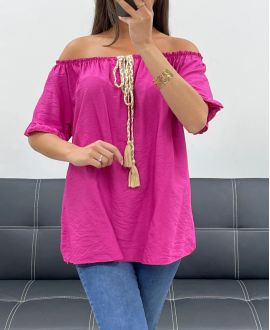TOP ENCOLURE ELASTIQUEE PE2412 FUSHIA