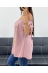 TOP ENCOLURE ELASTIQUEE PE2412 VIEUX ROSE