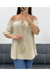 TOP ENCOLURE ELASTIQUEE PE2412 BEIGE