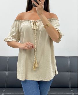 TOP ENCOLURE ELASTIQUEE PE2412 BEIGE