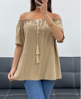 TOP ENCOLURE ELASTIQUEE PE2412 CAMEL