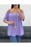 TOP ENCOLURE ELASTIQUEE PE2412 LILA