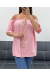 TOP ENCOLURE ELASTIQUEE PE2412 ROSE