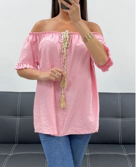 TOP ENCOLURE ELASTIQUEE PE2412 ROSE