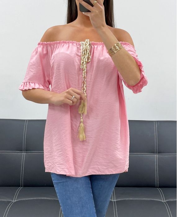 TOP ENCOLURE ELASTIQUEE PE2412 ROSE