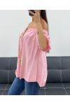 TOP ENCOLURE ELASTIQUEE PE2412 ROSE