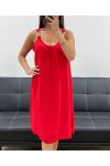 ROBE A BRETELLES FANTAISIE PE2381 ROUGE