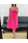 ROBE A BRETELLES FANTAISIE PE2381 FUSHIA