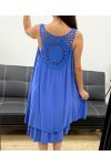 ROBE DOS DENTELLE PE2352 BLEU ROYAL