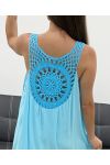 ROBE DOS DENTELLE PE2352 BLEU CIEL