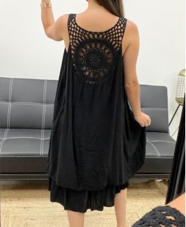 ROBE DOS DENTELLE PE2352 NOIR