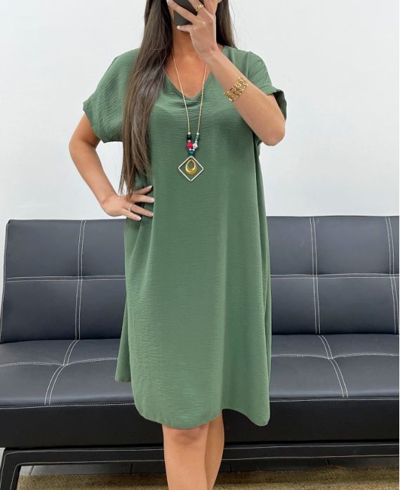 SUKIENKA OVERSIZE + NASZYJNIK OFEROWANE PE2452 KAKI