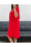 SUKIENKA OVERSIZE + NASZYJNIK OFEROWANE PE2452 CZERWONY
