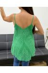 "BOHEMIAN COLLECTION" SPITZENTOP MIT DUBBLED PE2436 GRÜN