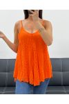 TOP IN PIZZO DOPPIATO "BOHEMIAN COLLECTION" PE2436 ARANCIO