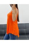 TOP IN PIZZO DOPPIATO "BOHEMIAN COLLECTION" PE2436 ARANCIO