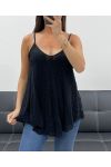 "BOHEMIAN COLLECTION" SPITZENTOP MIT DUBBLED PE2436 SCHWARZ