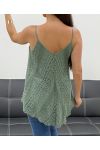 "BOHEMIAN COLLECTION" SPITZENTOP MIT DUBBLED PE2436 KAKI
