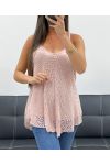 "BOHEMIAN COLLECTION" SPITZENTOP MIT DUBBLED PE2436 PINK