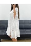 ABITO "BOHEMIAN COLLECTION" IN PIZZO CON SCOLLO A V PE2382 BIANCO