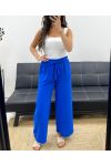 LUŹNE SPODNIE Z WIĄZANYM PASKIEM PE1058 ROYAL BLUE
