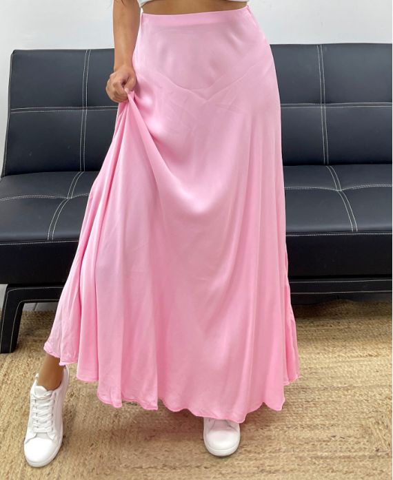 SOFT VISCOSE LONG SKIRT PE2554 PINK