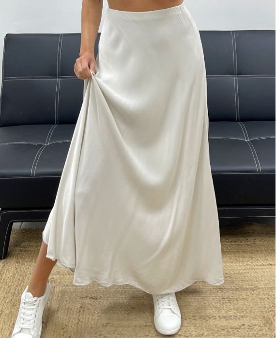 JUPE LONGUE VISCOSE DOUCE PE2554 BEIGE
