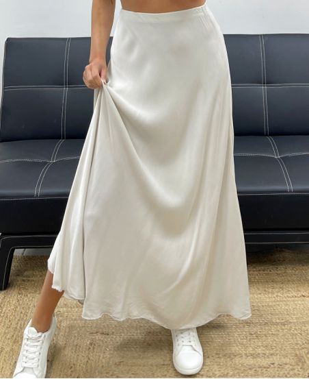 JUPE LONGUE VISCOSE DOUCE PE2554 BEIGE