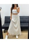 PE2554 BEIGE ZACHTE VISCOSE LANGE ROK