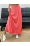 JUPE LONGUE VISCOSE DOUCE PE2554 CORAIL