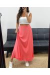 JUPE LONGUE VISCOSE DOUCE PE2554 CORAIL