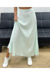 JUPE LONGUE VISCOSE DOUCE PE2554 VERT PASTEL