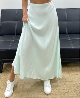 PE2554 SOFT VISCOSE LONG SKIRT PASTEL GREEN