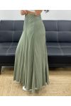 JUPE LONGUE VISCOSE DOUCE PE2554 KAKI