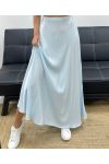 JUPE LONGUE VISCOSE DOUCE PE2554 BLEU CIEL